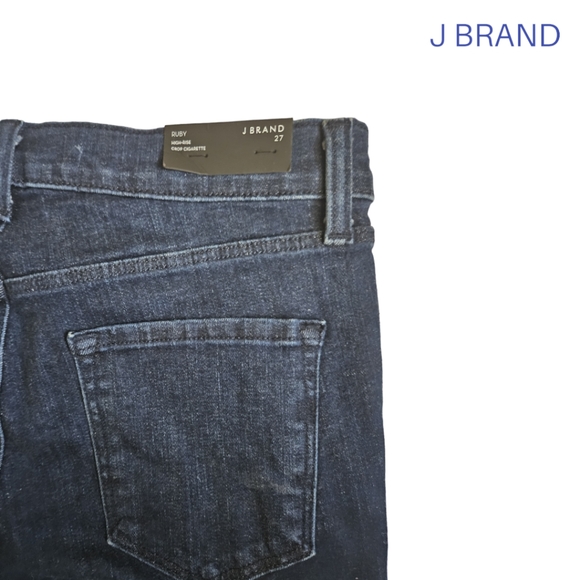 J BRAND Ruby Braided Catonite High-Rise Crop Cigarette Jean - Picture 6 of 9